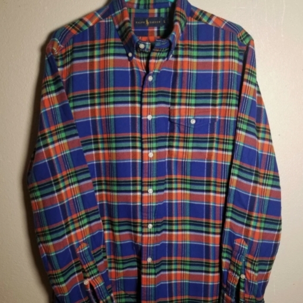Ralph Lauren Men's Multicolor Plaid Flannel Shirt Size Small